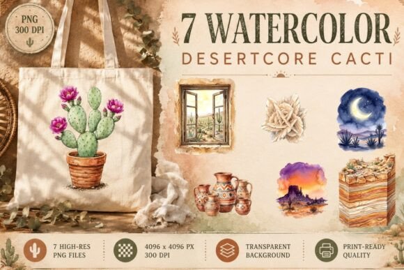 Download Desertcore Cacti Landscape Clipart PNG - Art Collection