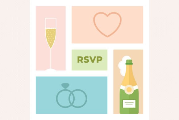 Download RSVP Wedding Banner Flat Illustration - Wedding Collection