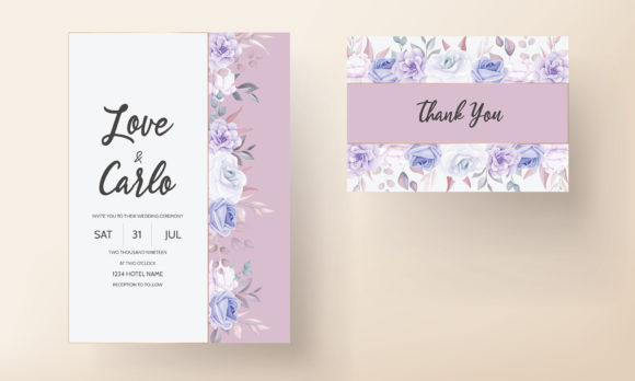 Download Purple Floral Wedding Invitation Design - Wedding Collection