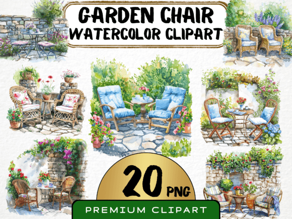Download Watercolor Garden Chairs Clipart - Art Collection