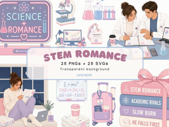 Download STEM Romance Cliparts, Book Lovers PNG - Art Collection
