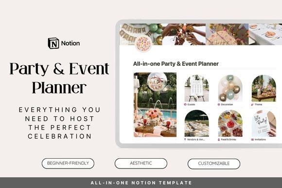 Download Notion Template Party &amp; Event Planner - Art Collection