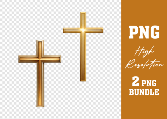 Download Watercolor PNG Ornate Gold Cross Bundle - Gold Collection