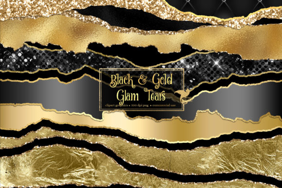 Download Black and Gold Glam Tears Clipart - Art Collection