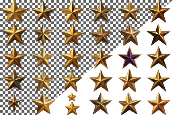 Download Golden Star Icon in 3D Style Isolated - Gold Collection