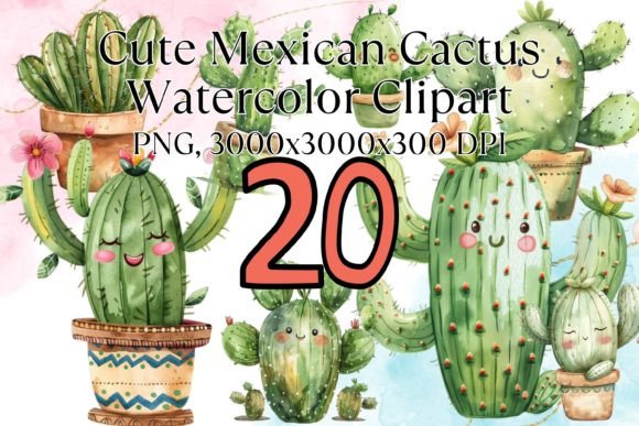 Download Cute Mexican Cactus Watercolor Clipart - Art Collection