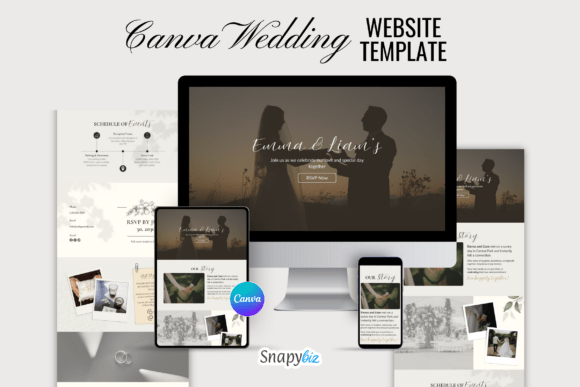 Download Canva Wedding Website Editable Template - Wedding Collection