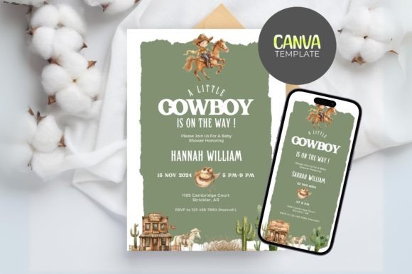 Download Cowboy Baby Shower Invitation Template - Invitation template Collection