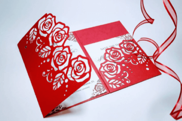 Download Wedding Roses Tri Fold Pocket Card - Wedding Collection