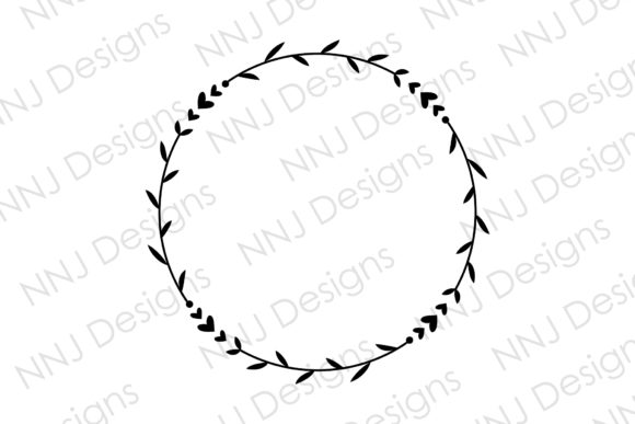 Download Laurel Leaf Heart Wreath Round Frame - Art Collection