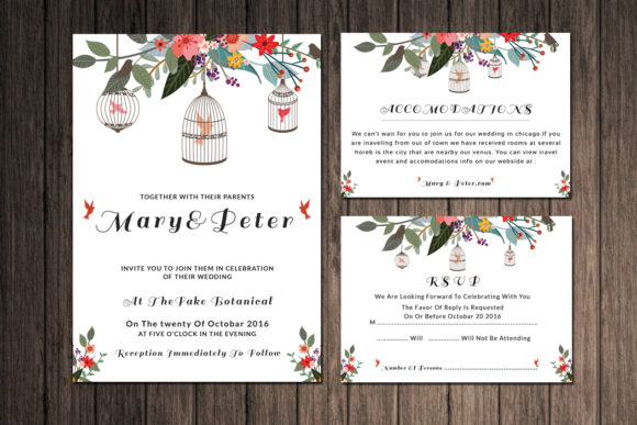 Download Printable Floral Wedding Invitation Set - Wedding Collection