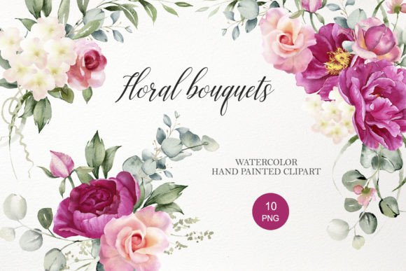 Download Watercolor Floral Bouquet Clipart PNG - Art Collection